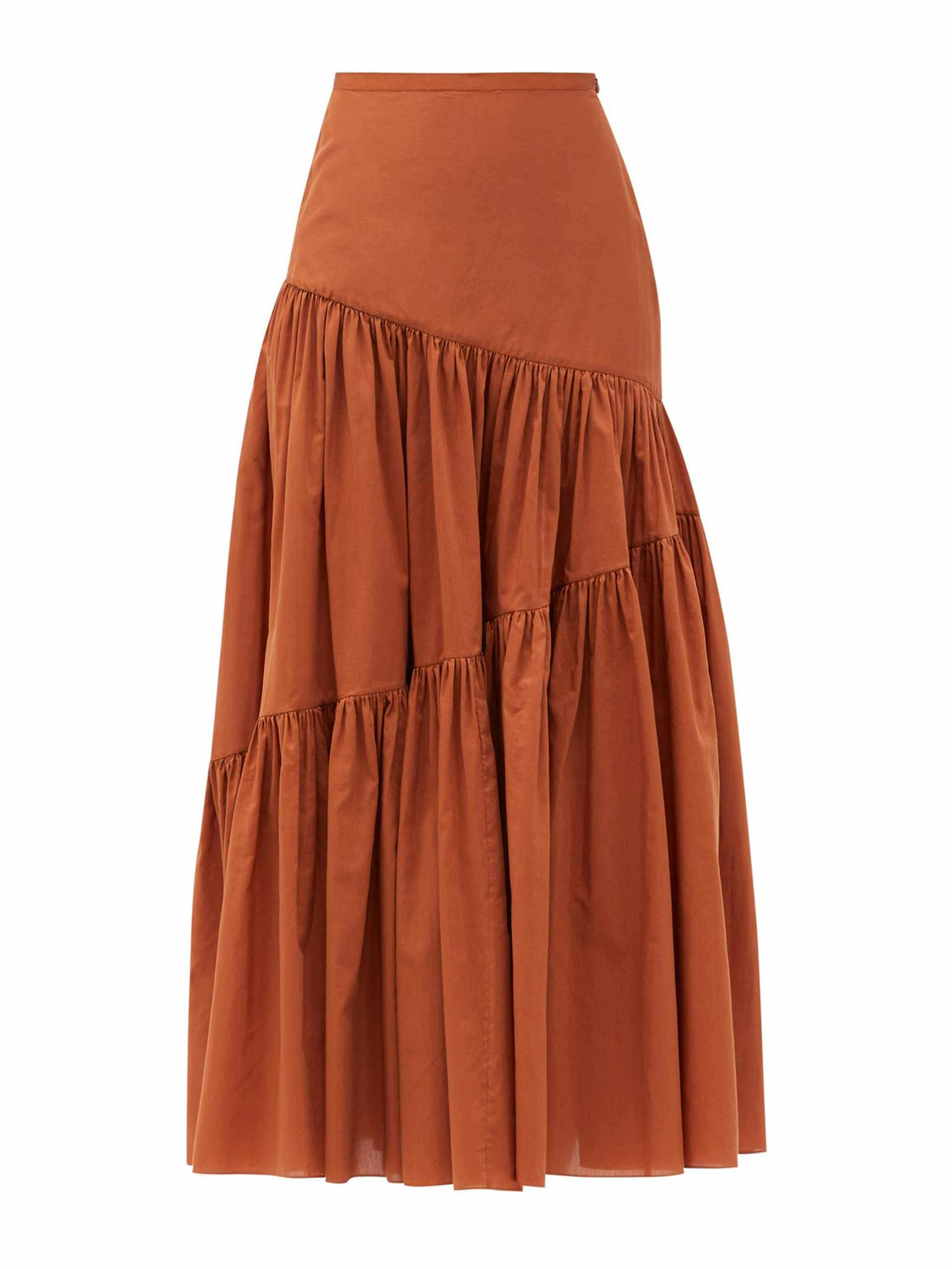 Tan brown high-rise skirt