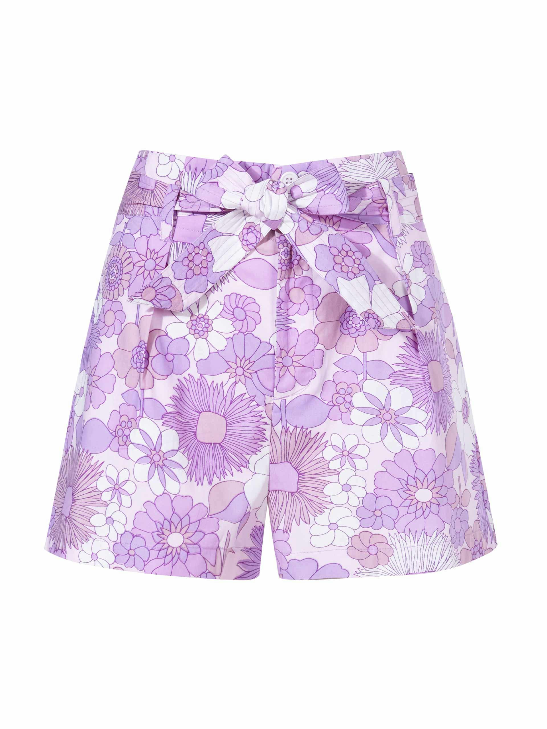Purple printed shorts