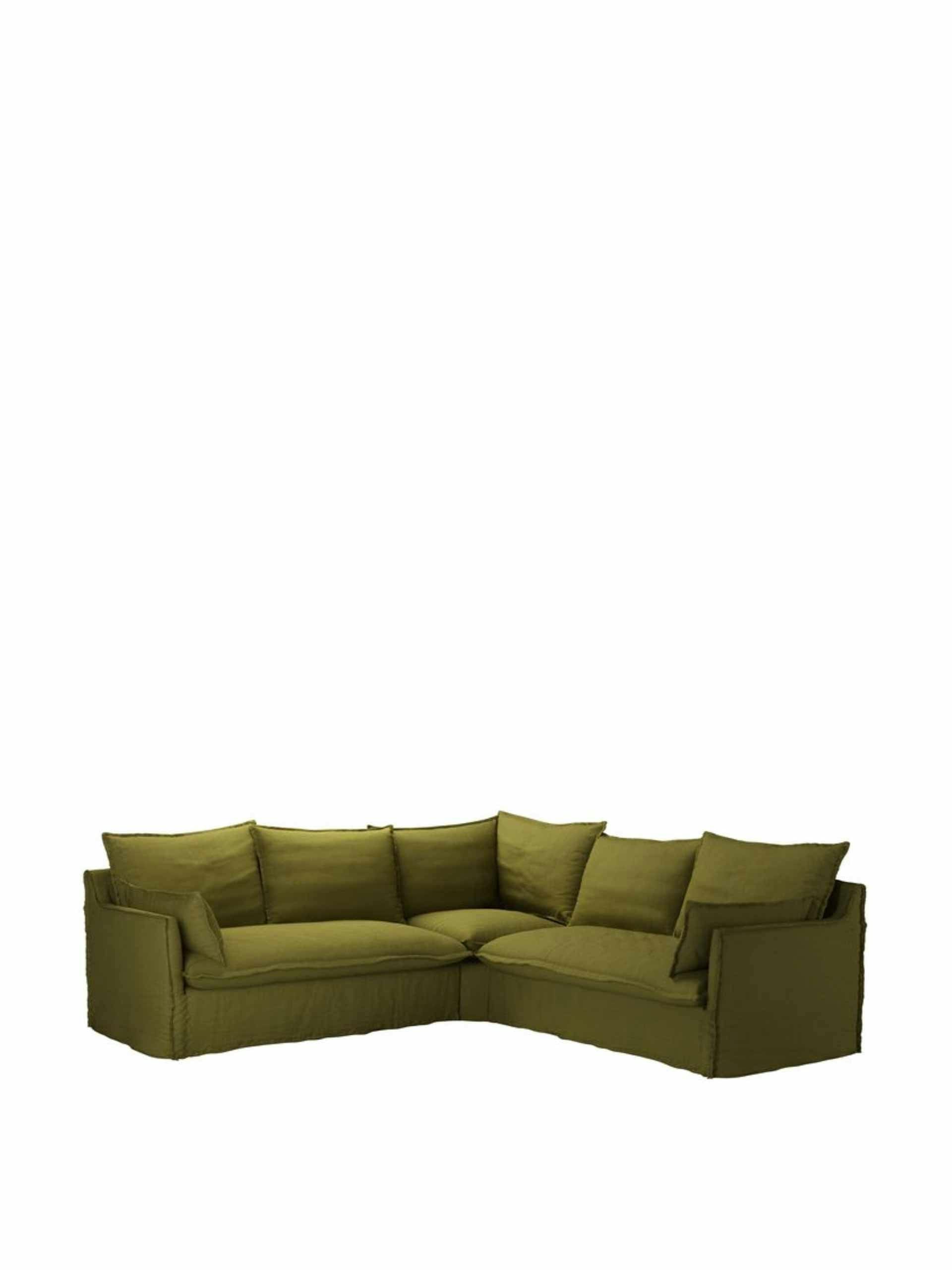 Brushed linen cotton corner sofa