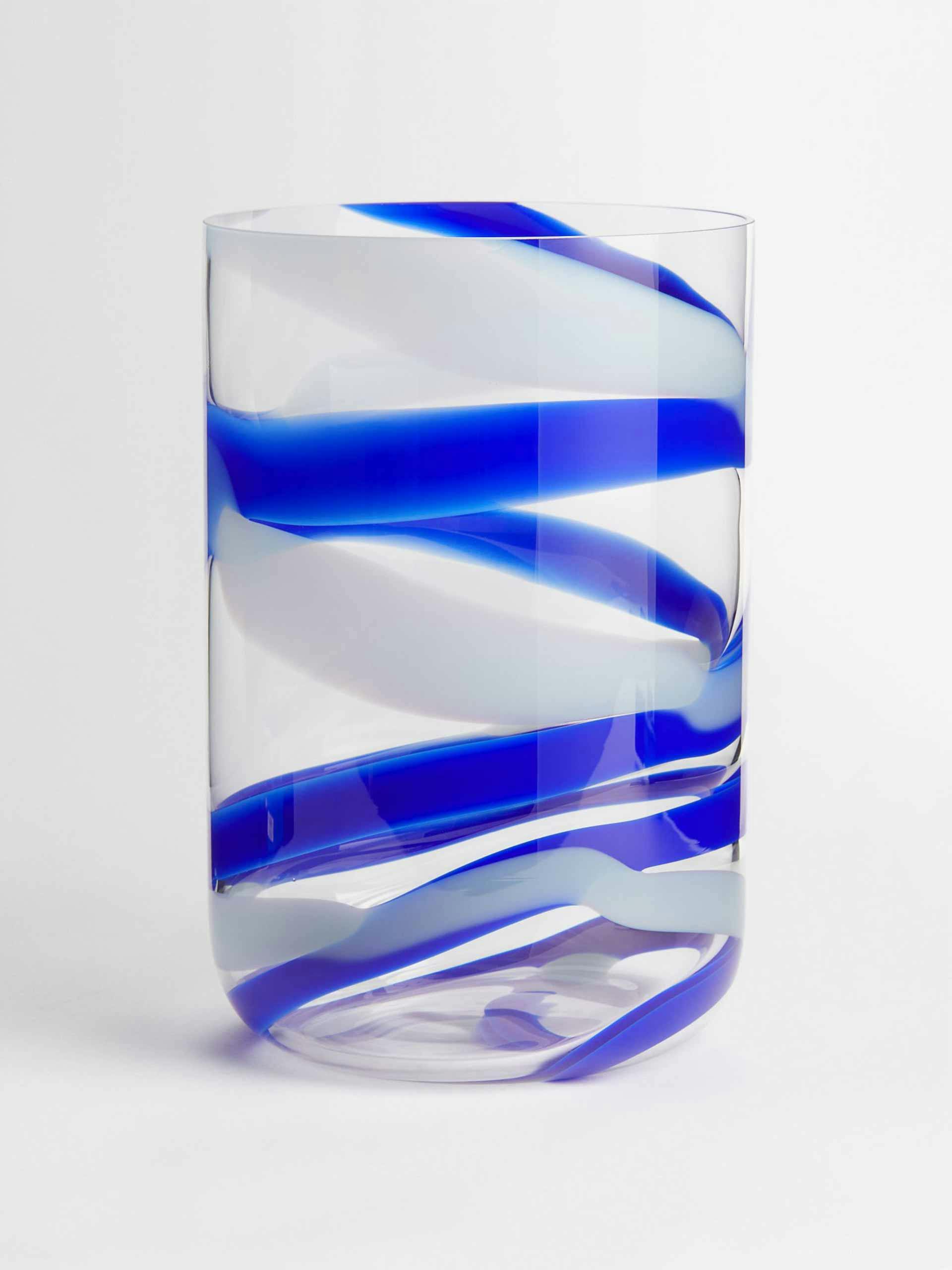 Blue swirl vase