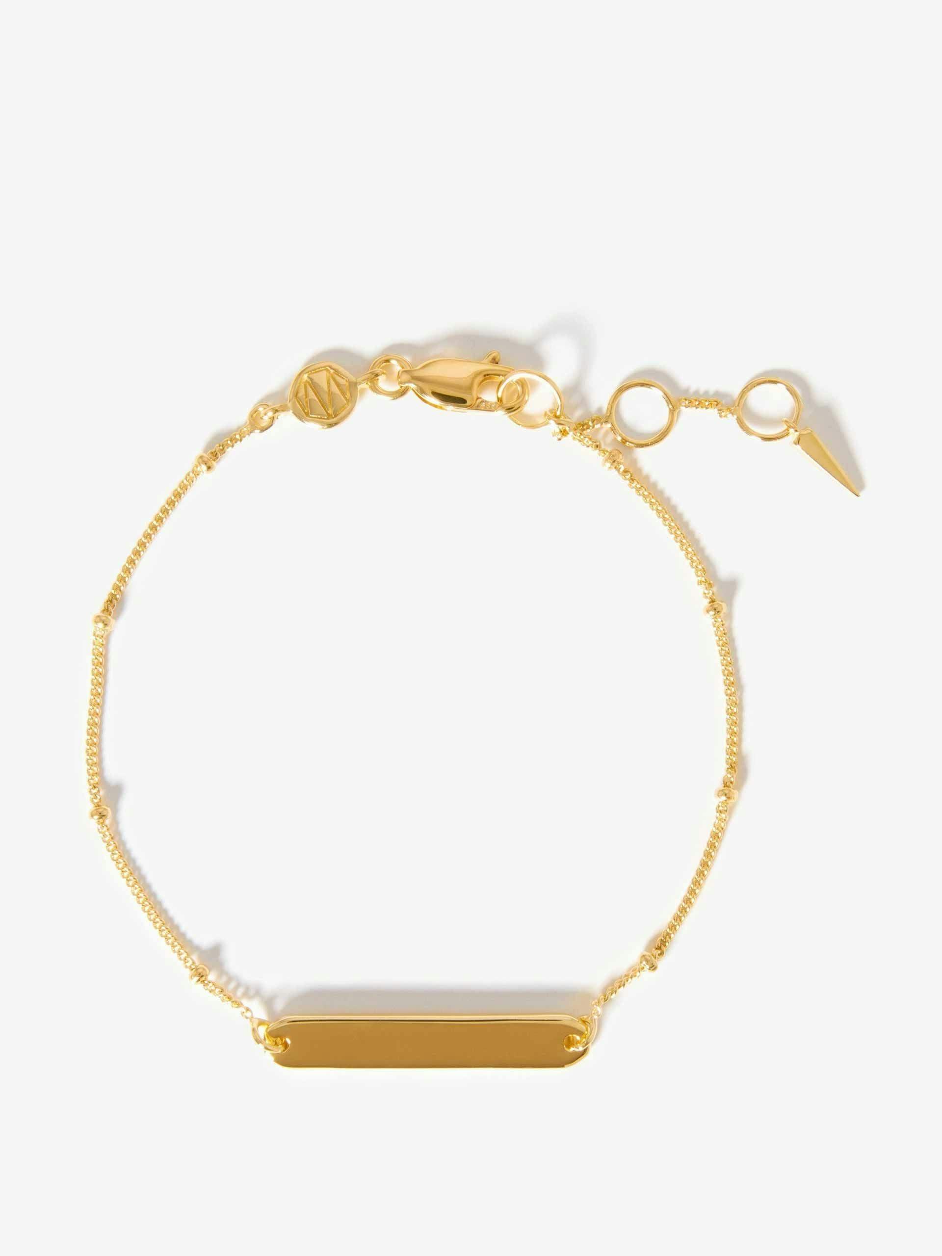 Gold engraved bar bracelet