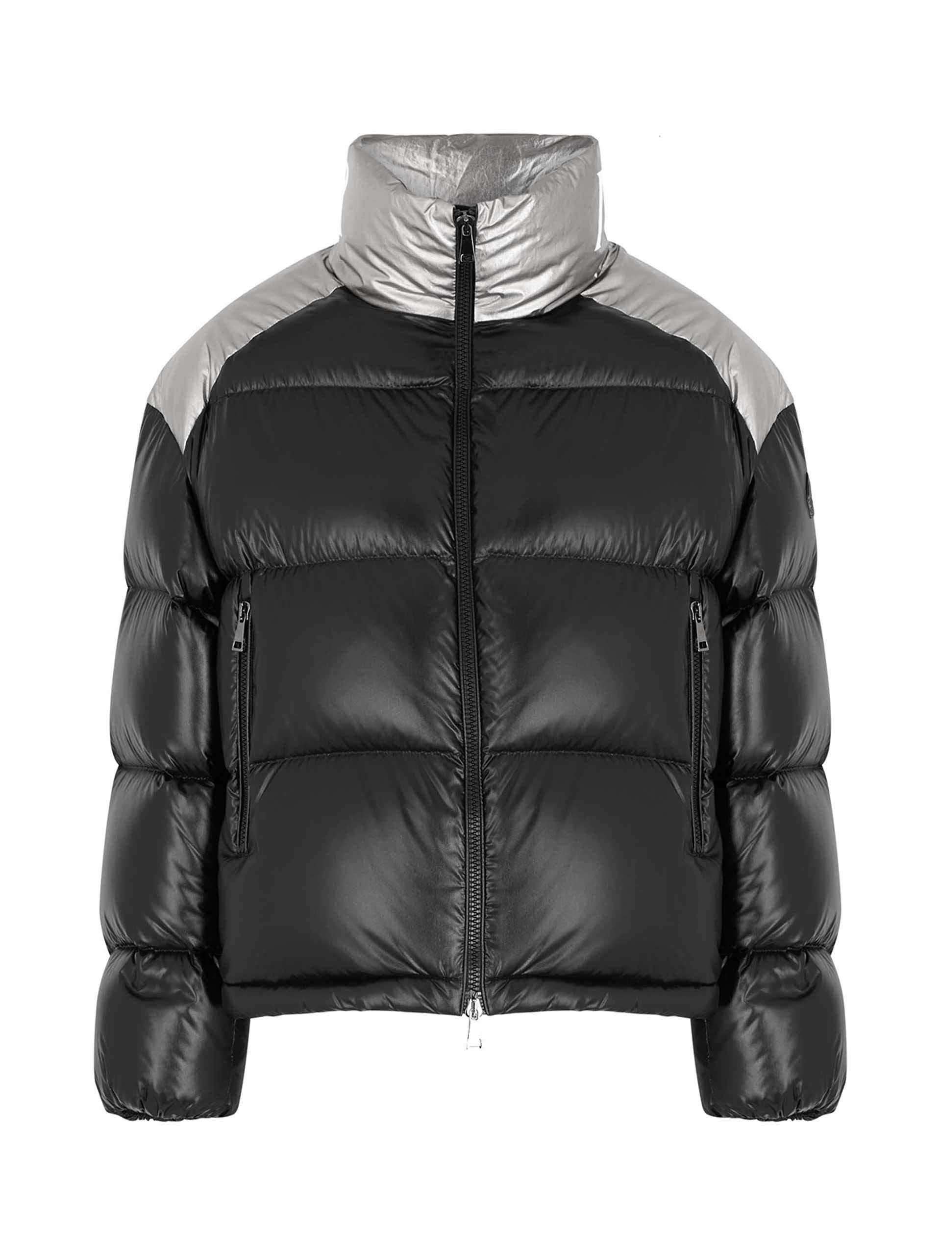 Panelled quilted shell jacket