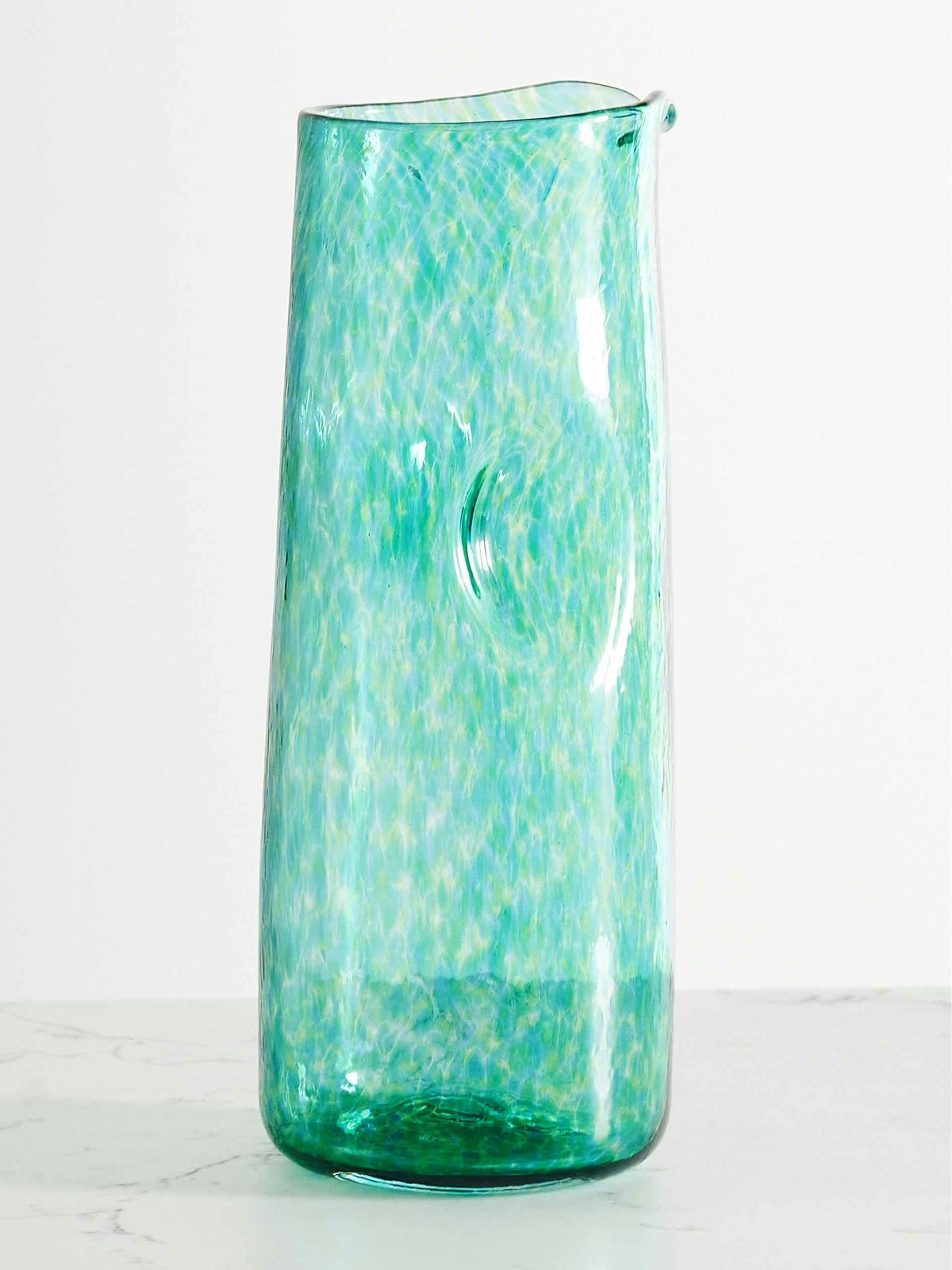 Green and blue large glass jug