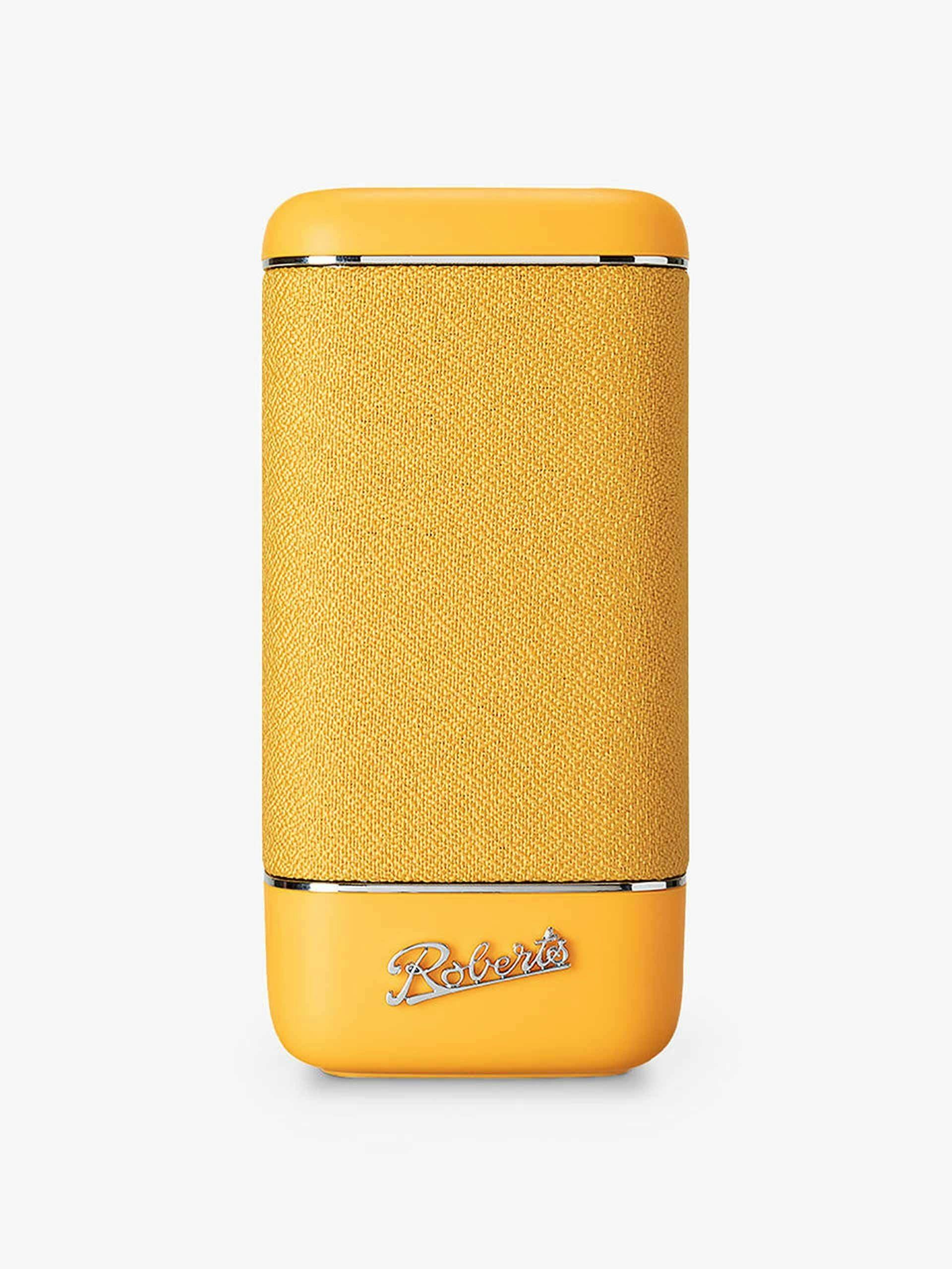 Yellow portable bluetooth speaker