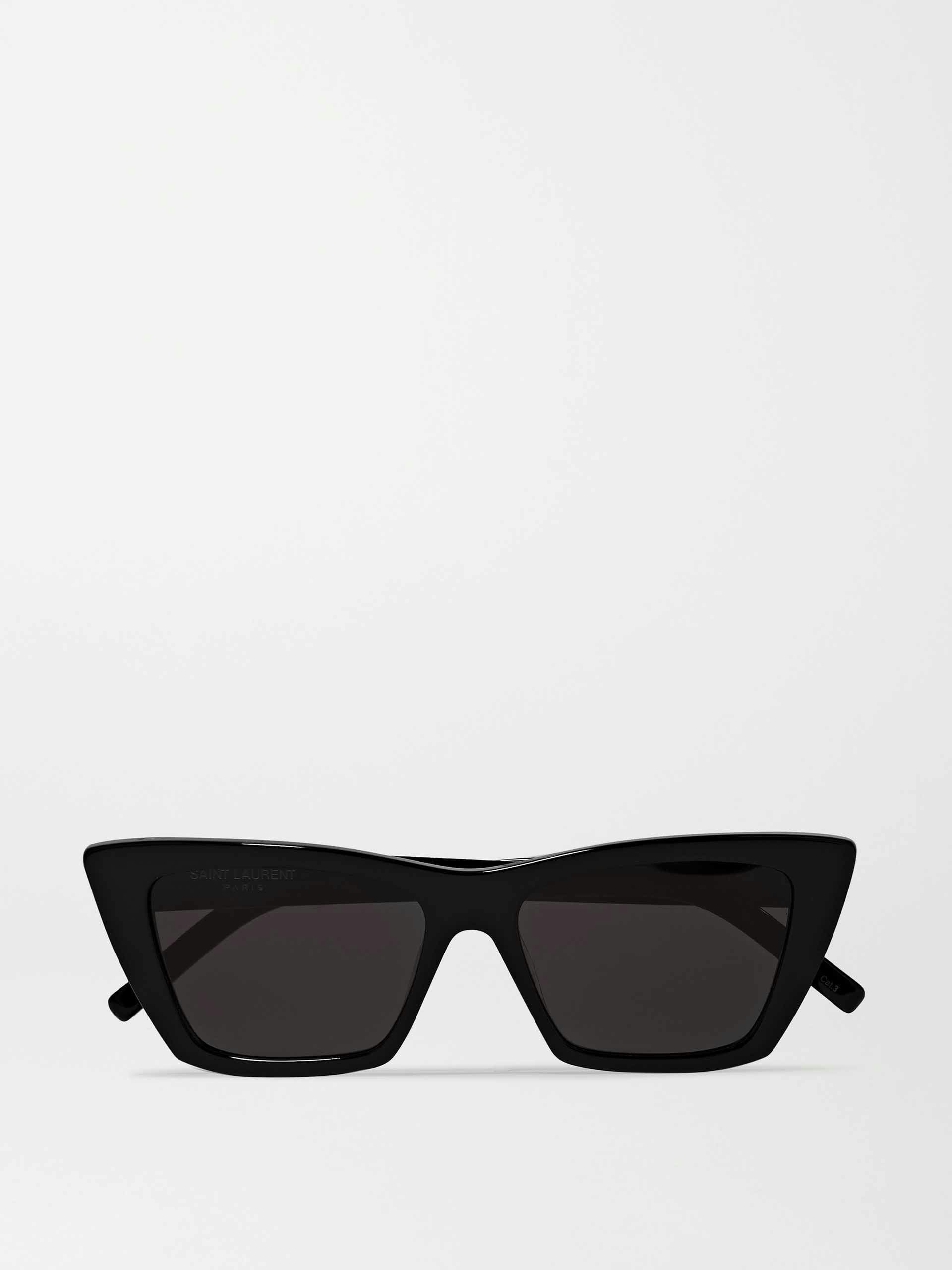 Black cat-eye acetate sunglasses
