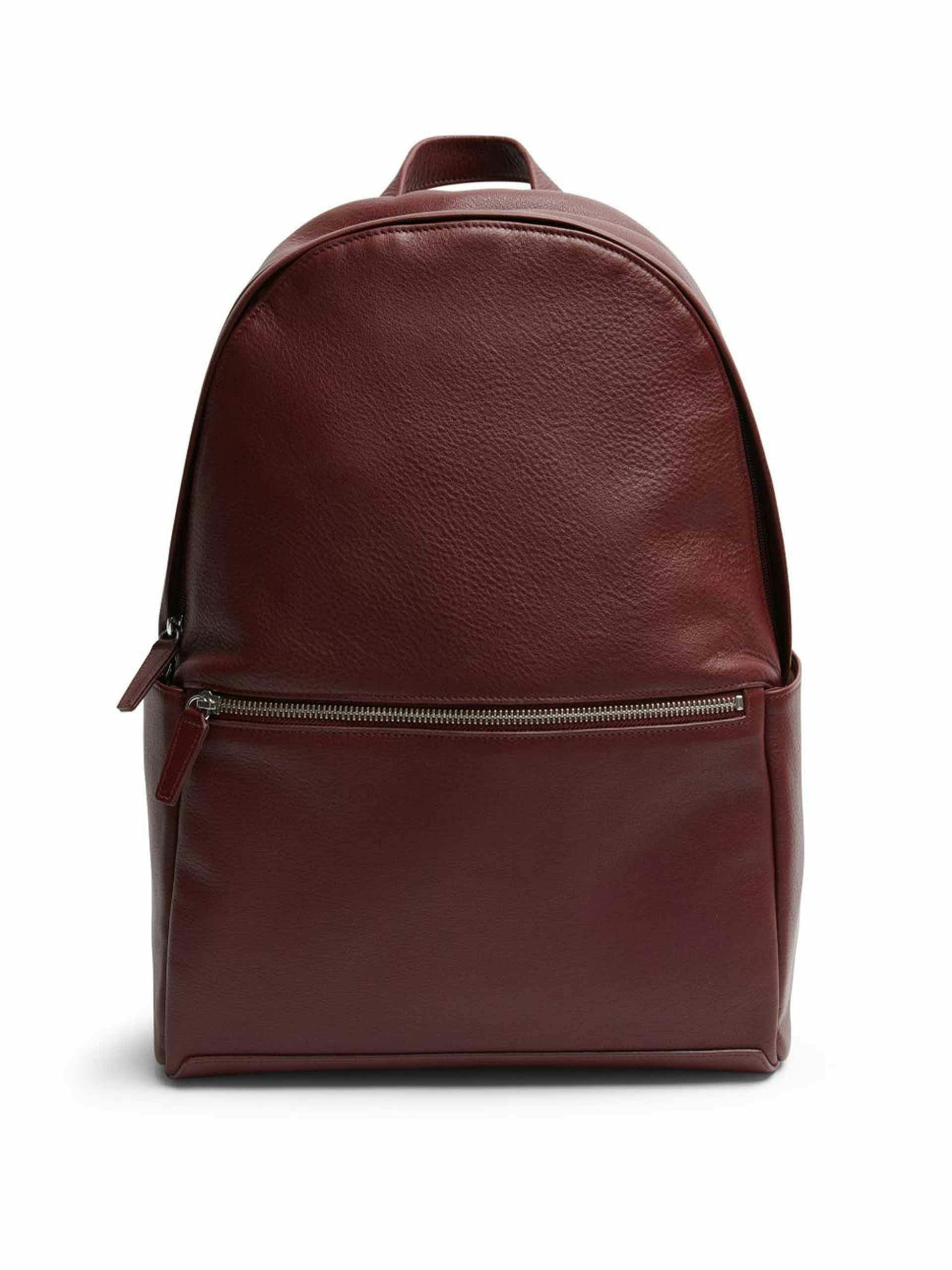Burgundy leather backpack