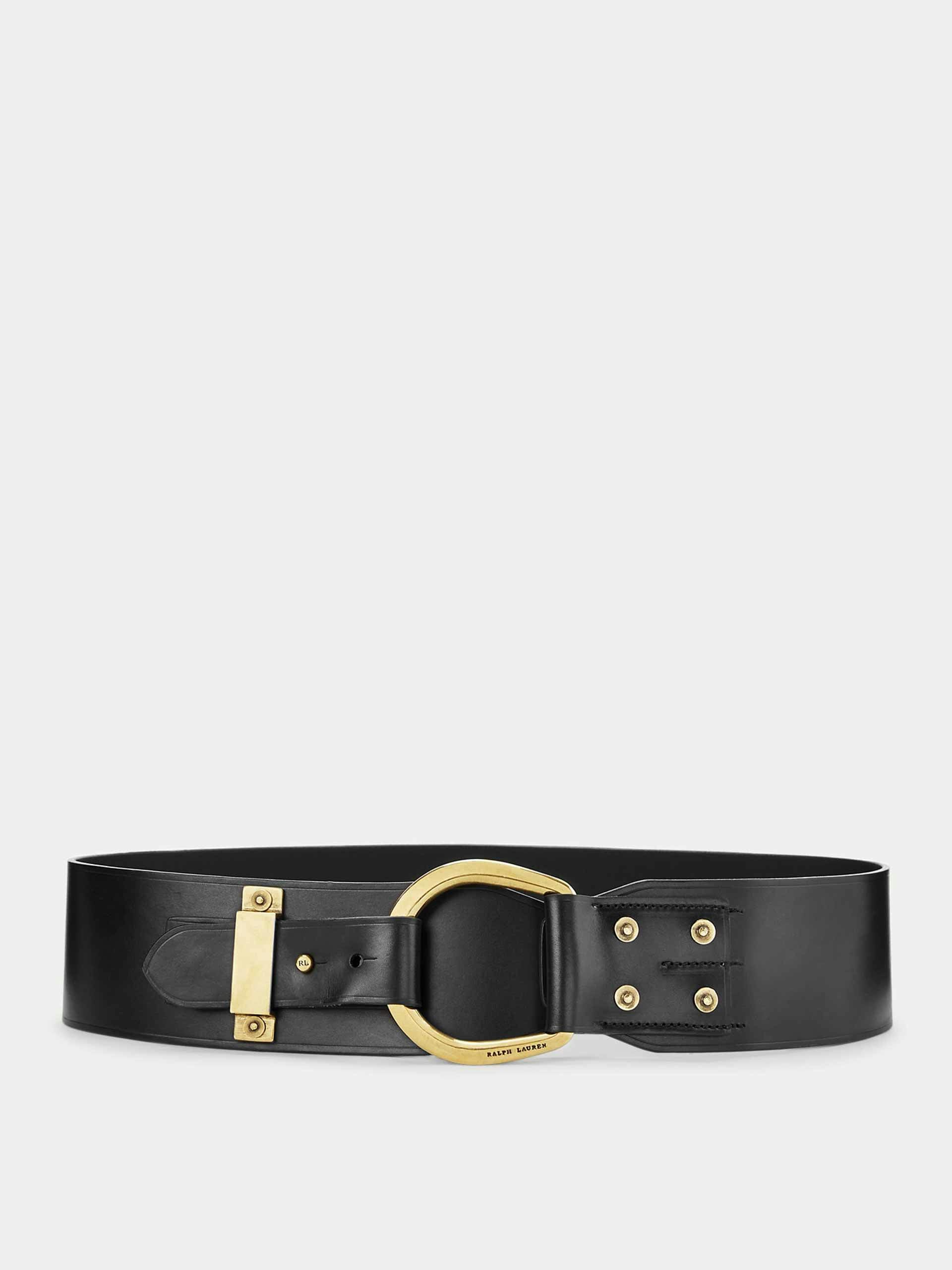 Horseshoe-ring leather belt