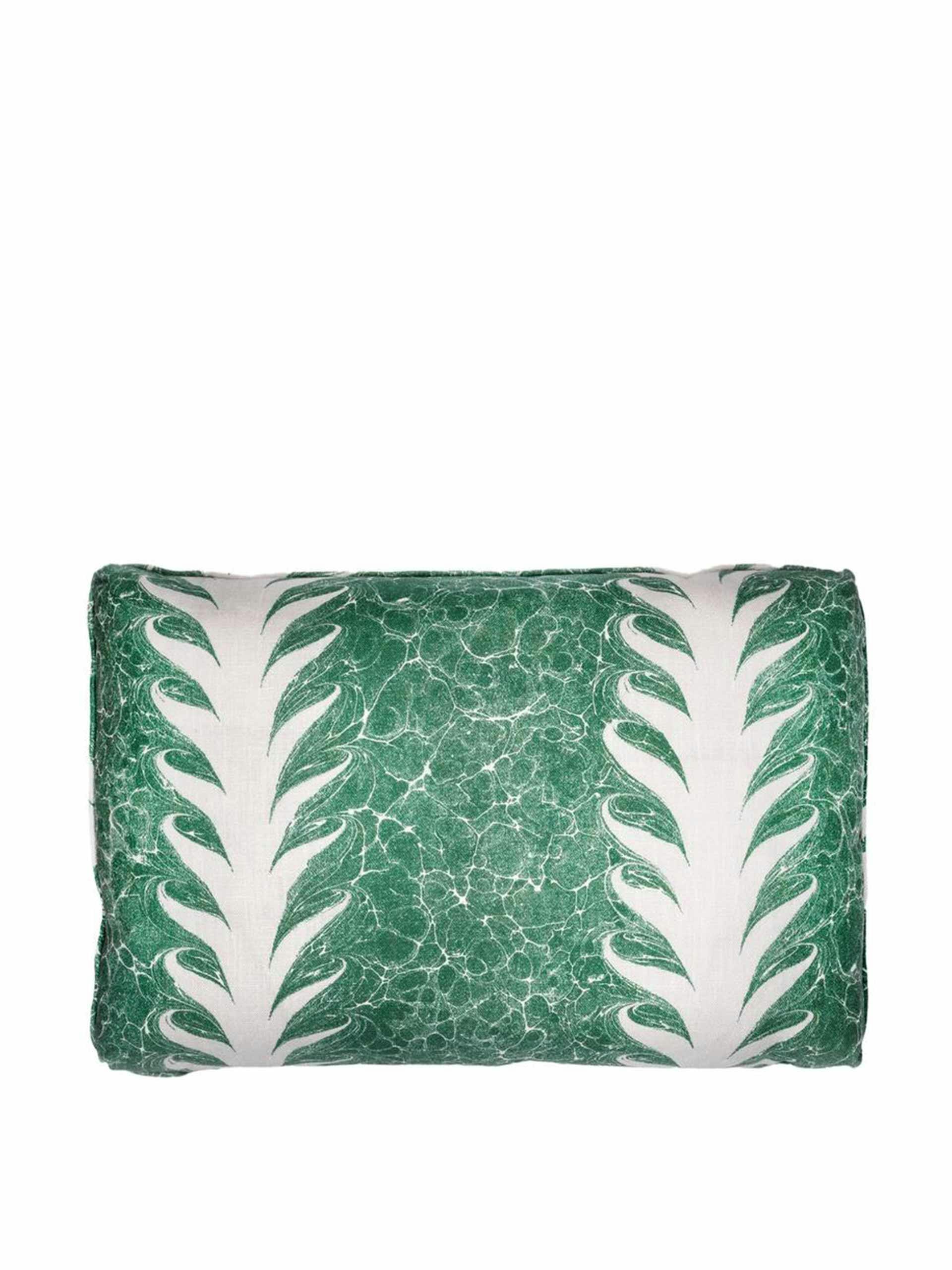 Palm linen cushion